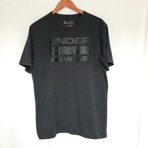 Under Armour Dark Gray and Black logo T Shirt